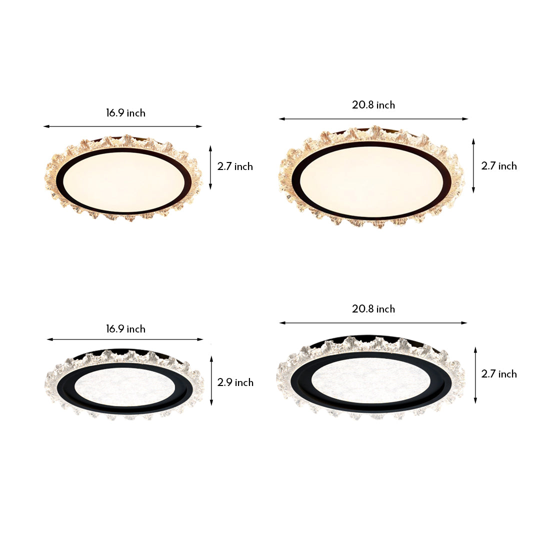 White Round LED Ceiling Light French Full Spectrum Ultra-Thin Flush Mount Light