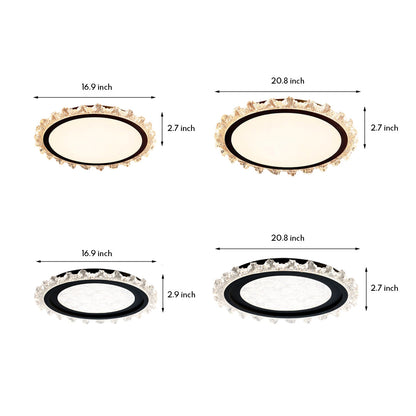 White Round LED Ceiling Light French Full Spectrum Ultra-Thin Flush Mount Light