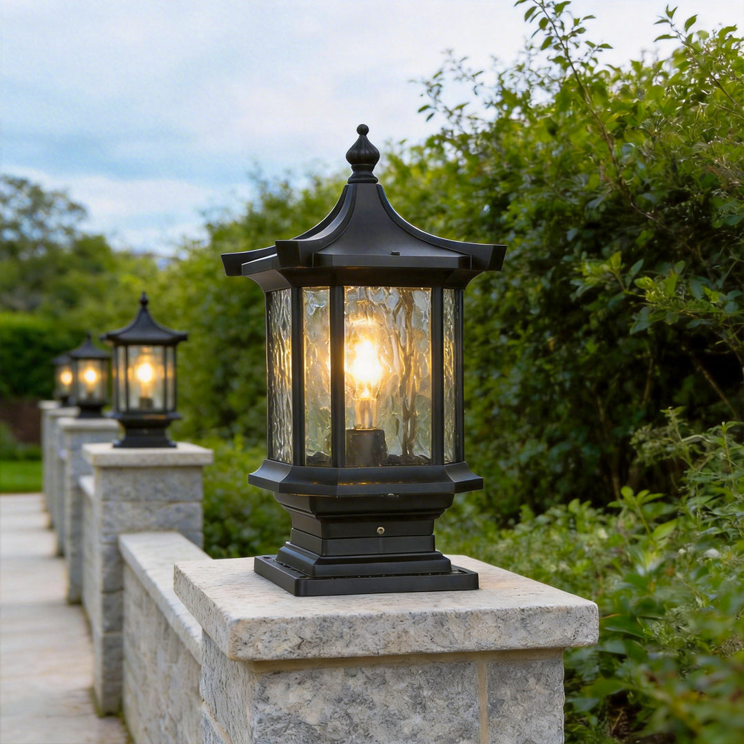 [Open-Box]Lantern Pillar Lights European-Style Vintage Outdoor Pier Mount Light