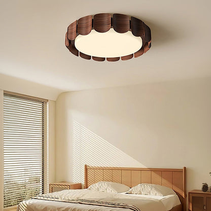 Wooden Ceiling Lights Full Spectrum Eye-Caring Flush Mount Light