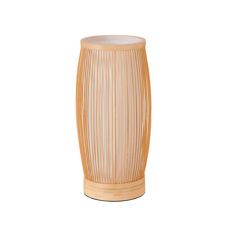 Vintage Bamboo Table Lamp Handwoven Japanese LED Lamp