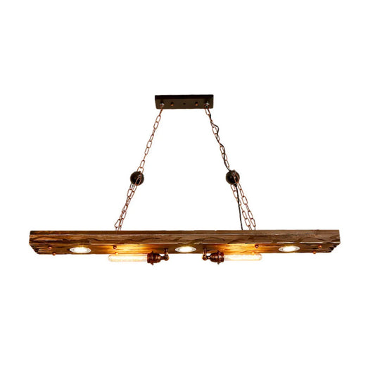 Wood and Metal Chandelier Industrial Rustic Ceiling Light