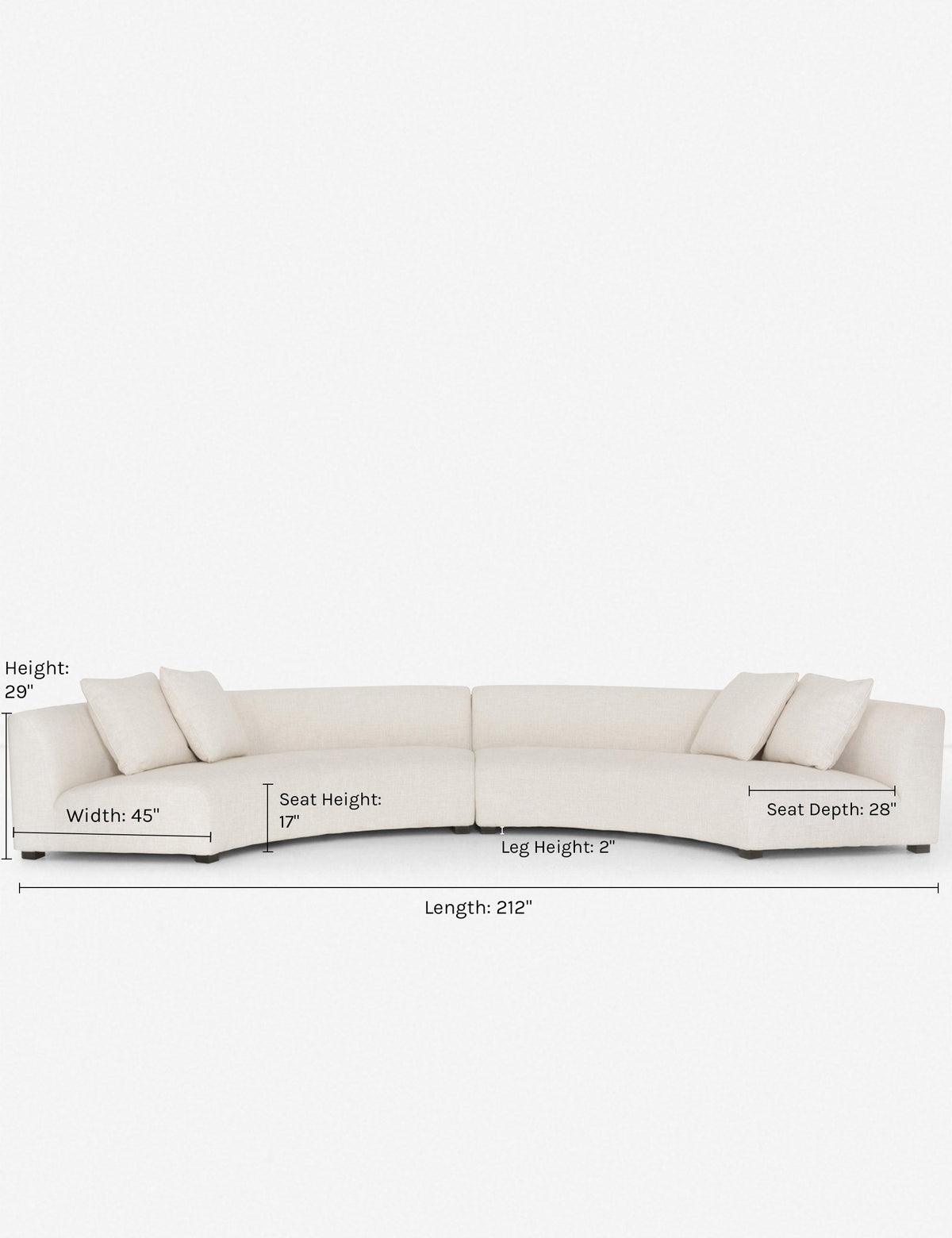 Saban 2-Piece Curved Sectional Sofa
