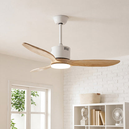 Wooden Ceiling Fan with Light Quiet Dc Motor Flush Mount Fandelier