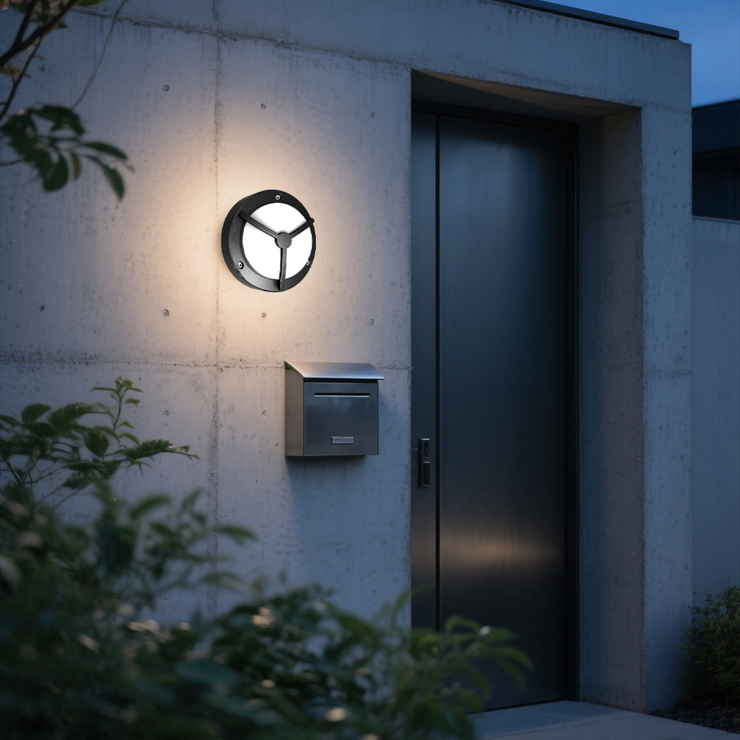 Waterproof Outdoor Wall Lighting Minimalist Trisection Round
