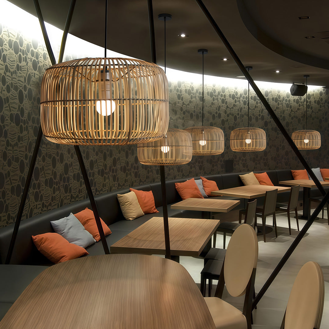Woven Pendant Lights Japanese Minimalist Ceiling Light