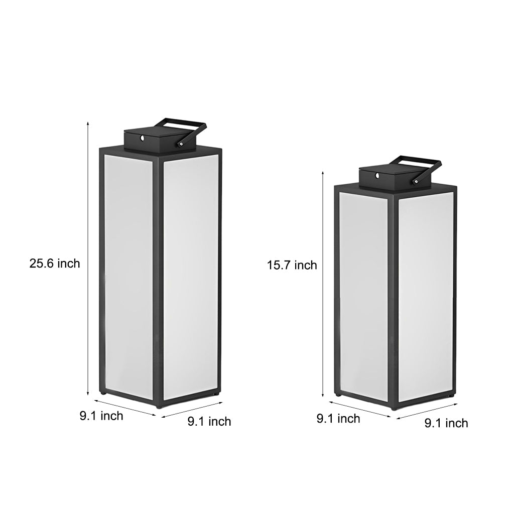 [Open-Box] Square Lantern Portable Rechargeable LED Waterproof Solar Lawn Lights