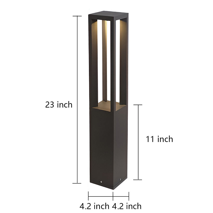 [Open-Box] Black Aluminum Garden LED 7W 4-Beam Landscape Bollard Lights
