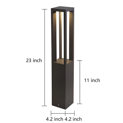 [Open-Box] Black Aluminum Garden LED 7W 4-Beam Landscape Bollard Lights