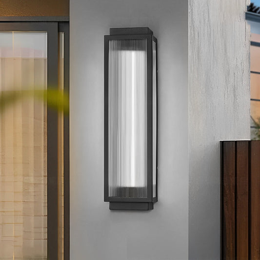 [Open-Box]Rectangular Strip Waterproof LED Black Modern Outdoor Wall Lights