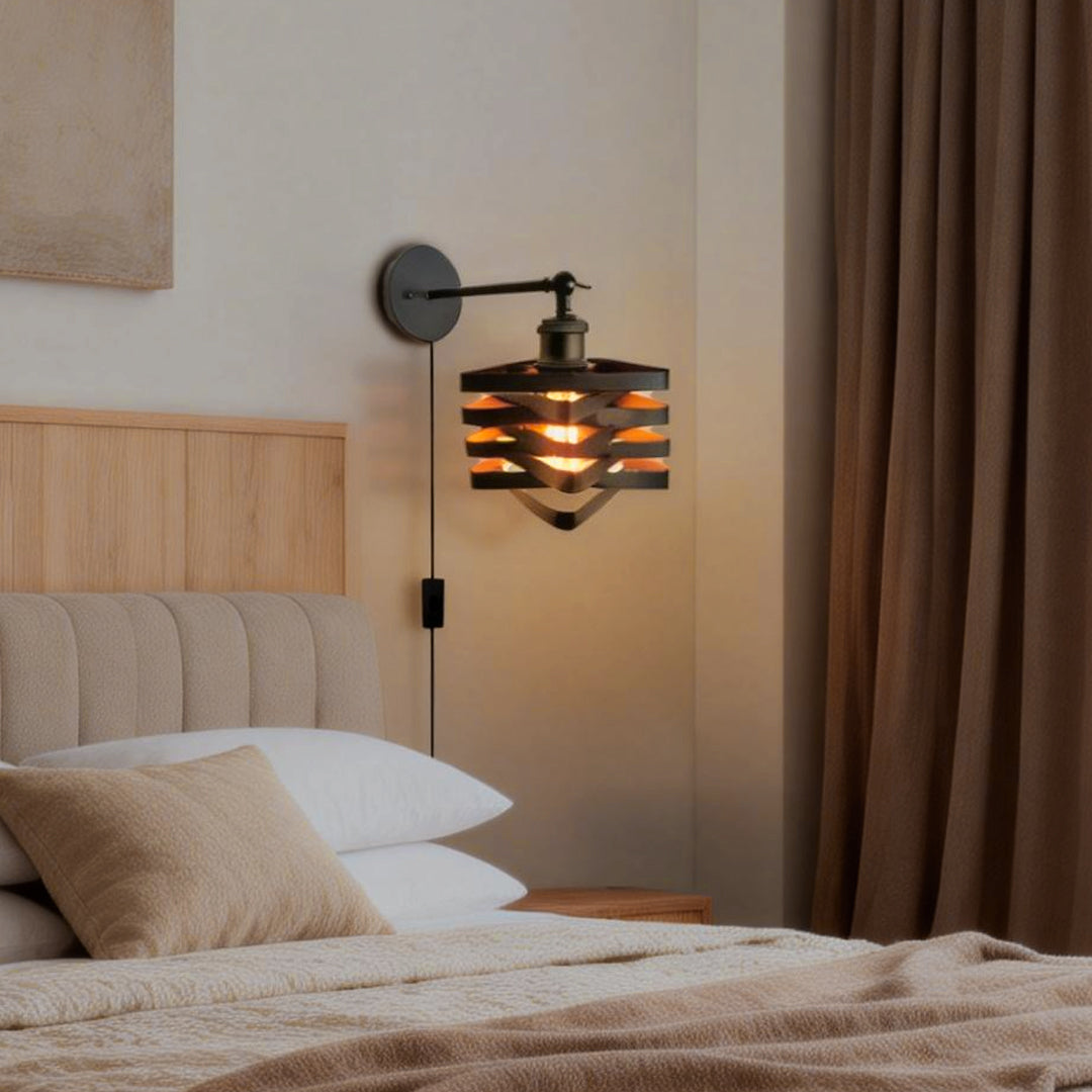 Wall Mount Lights with Plug Adjustable Angle Industrial Lamp