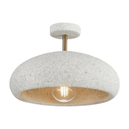 White Semi Flush Ceiling Lights Wabi-Sabi Ambient Ceiling Lamp