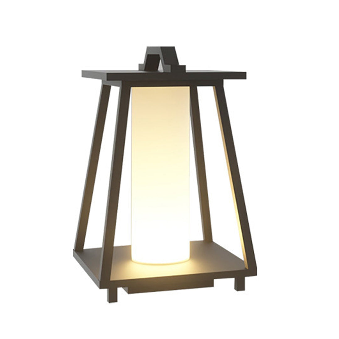 Waterproof Tapered Wrought Iron Outdoor Lanterns Japanese-Style LED Landscape Lights