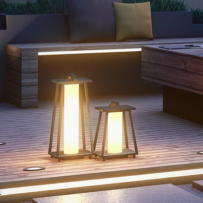 Waterproof Tapered Wrought Iron Outdoor Lanterns Japanese-Style LED Landscape Lights