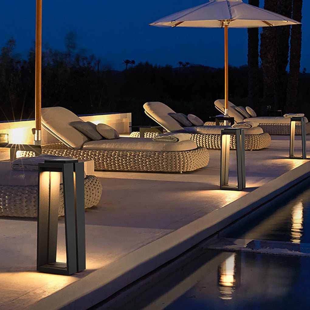 Waterproof Solar Deck Lights Minimalist Trapezoid LED Light