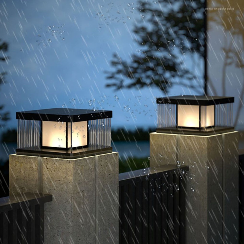 [Open-Box]Solar Pillar Lights Waterproof LED Glass Acrylic Modern Light