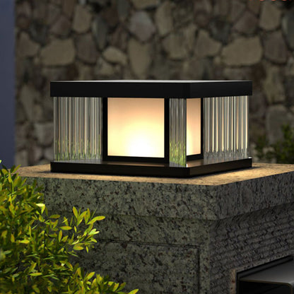 [Open-Box]Solar Pillar Lights Waterproof LED Glass Acrylic Modern Light