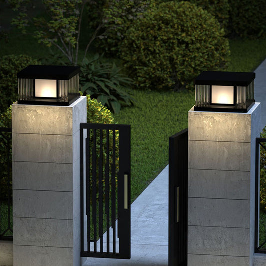 [Open-Box]Solar Pillar Lights Waterproof LED Glass Acrylic Modern Light