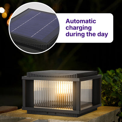 Waterproof Outdoor Pillar Solar Lights Retro Style