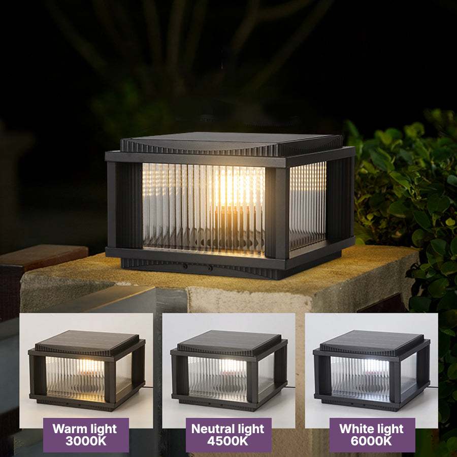 Waterproof Outdoor Pillar Solar Lights Retro Style
