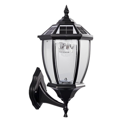 [Open-Box] Led Waterproof Black Vintage Outdoor Solar Fence Post Lights with Remote