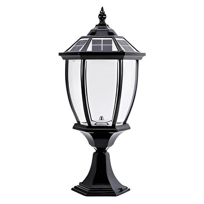 [Open-Box] Led Waterproof Black Vintage Outdoor Solar Fence Post Lights with Remote