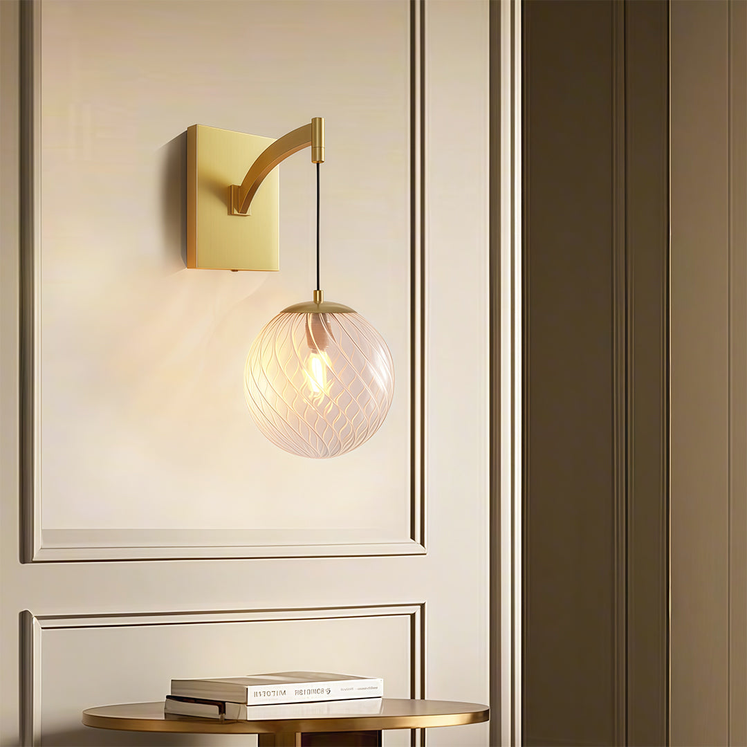 Wall Mounted Pendant Light Modern Minimalist Glass Ball Lamp