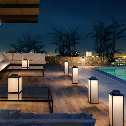 [Open-Box] Square Lantern Portable Rechargeable LED Waterproof Solar Lawn Lights