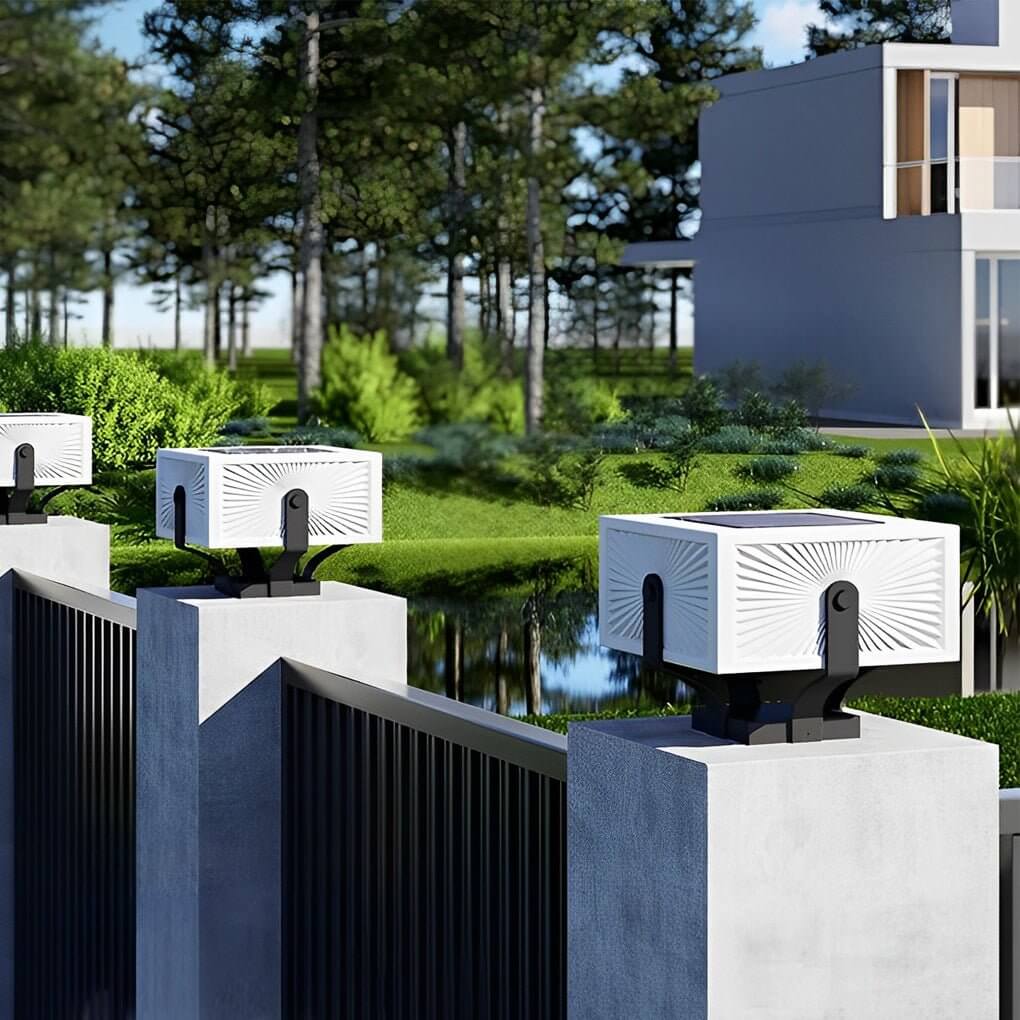 [Open-Box]Square IP65 Waterproof LED Creative Modern Solar Fence Post Lights