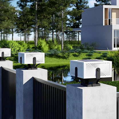 [Open-Box]Square IP65 Waterproof LED Creative Modern Solar Fence Post Lights