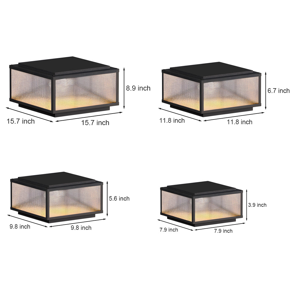 [Open-Box]Outdoor Pillar Light Fixtures Cast Aluminum Square Waterproof