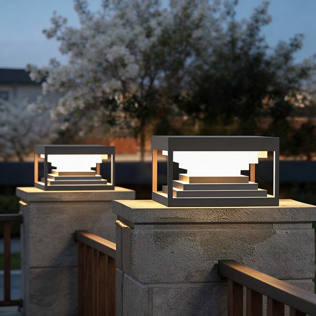 [Open-Box]Square Pillar Lights Creative Waterproof Black Modern Light