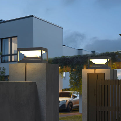 [Open-Box]Square Pillar Lights Creative Waterproof Black Modern Light