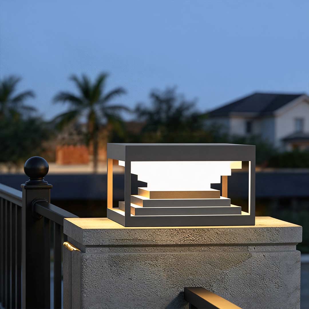 [Open-Box]Square Pillar Lights Creative Waterproof Black Modern Light