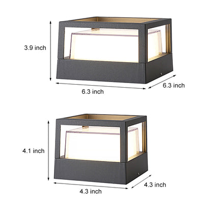 [Open-Box]Square Double Layer Shade Outdoor Pier Mount Light Post Lamp