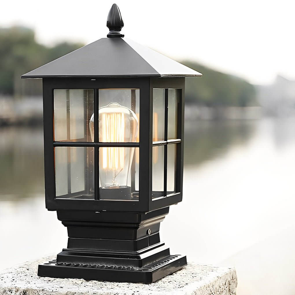 [Open-Box]Stone Light Pillar Traditional Black Waterproof LED Light