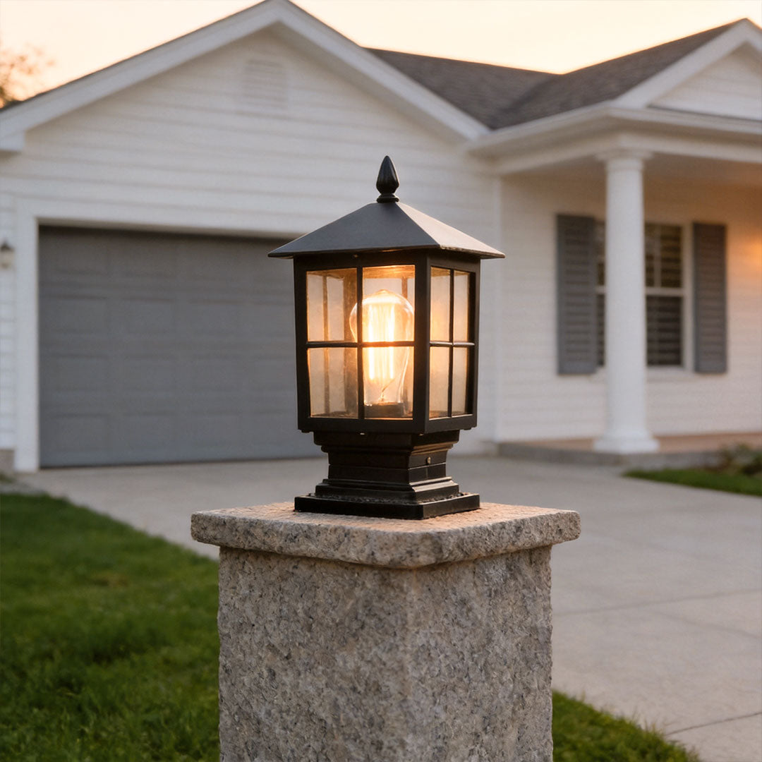 [Open-Box]Stone Light Pillar Traditional Black Waterproof LED Light