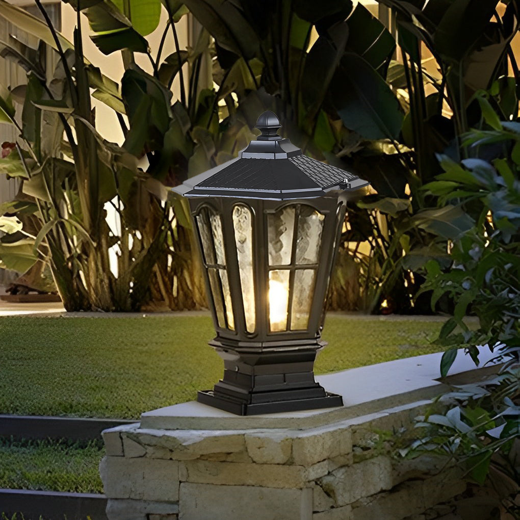 [Open-Box]Stone Pillar Light Fixture Retro Pavilion-Style LED Light