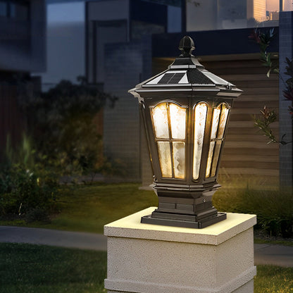 [Open-Box]Stone Pillar Light Fixture Retro Pavilion-Style LED Light