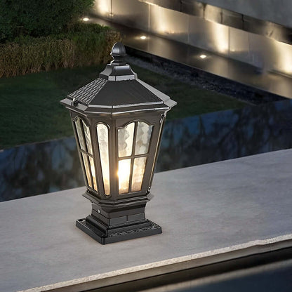 [Open-Box]Stone Pillar Light Fixture Retro Pavilion-Style LED Light