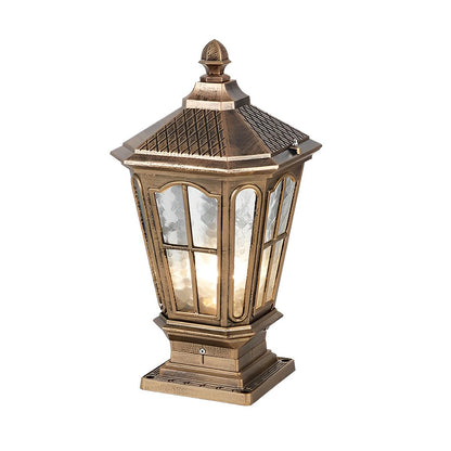 [Open-Box]Stone Pillar Light Fixture Retro Pavilion-Style LED Light