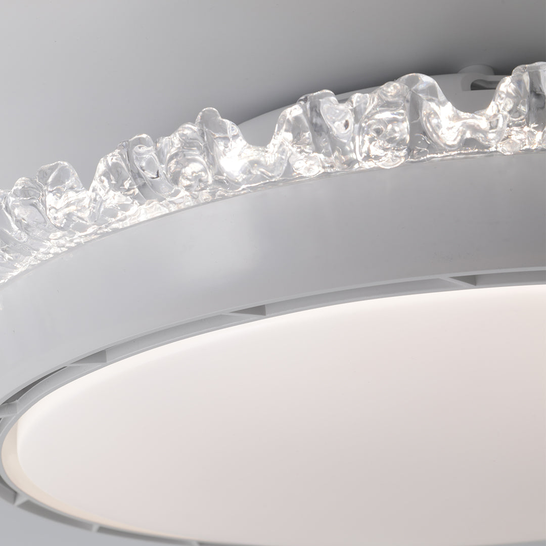 White Ceiling Fan with Light Minimalist Bladeless Fan Lamp
