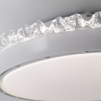 White Ceiling Fan with Light Minimalist Bladeless Fan Lamp