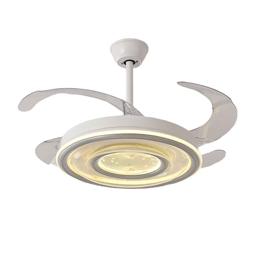 White Ceiling Fans With Light Nordic Transparent Blade Fan Light Fixture