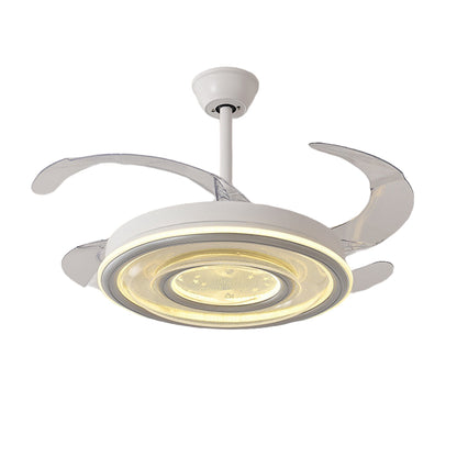 White Ceiling Fans With Light Nordic Transparent Blade Fan Light Fixture