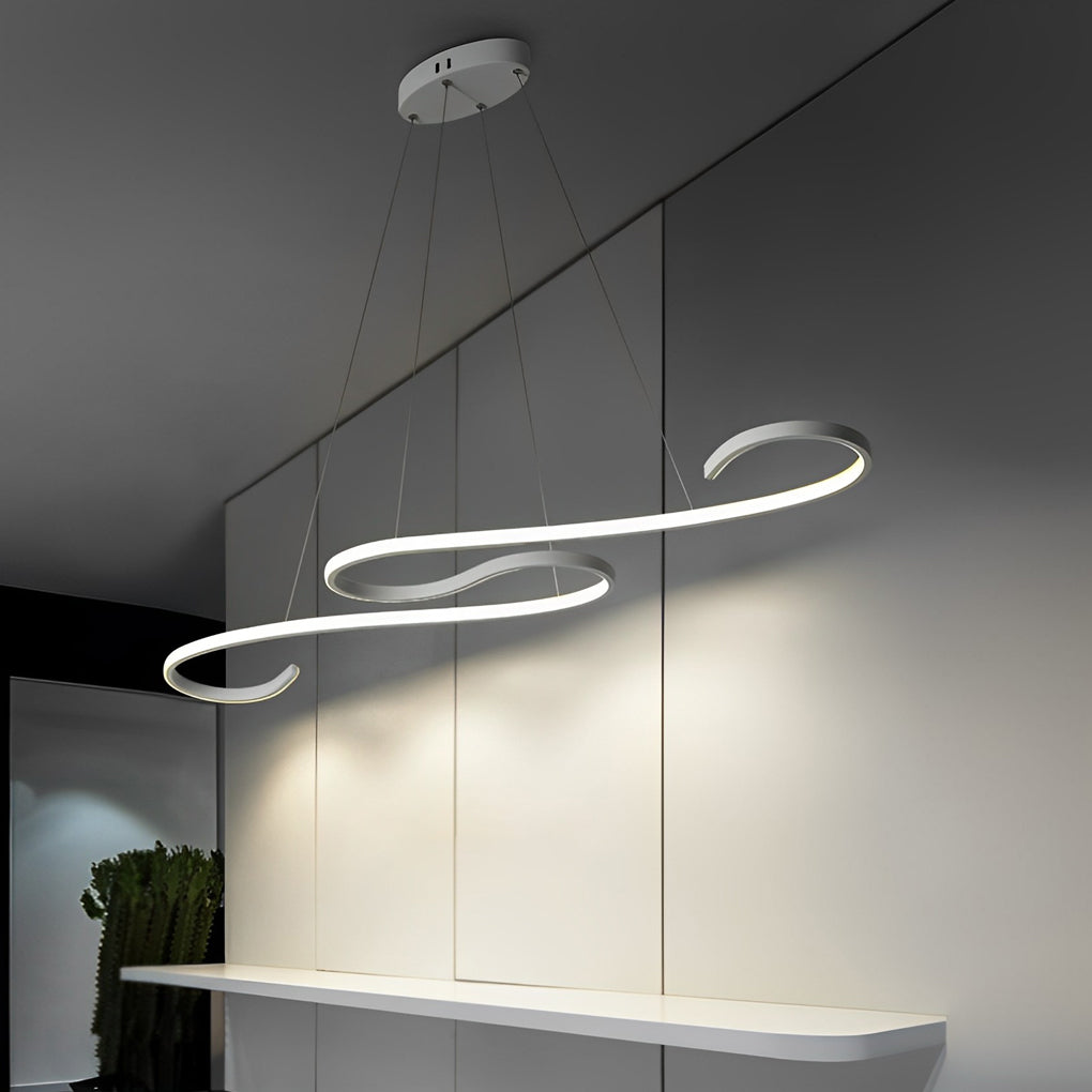White Chandeliers Modern Creativity Wave Curve Ceiling Light