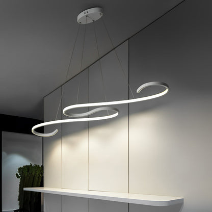 White Chandeliers Modern Creativity Wave Curve Ceiling Light