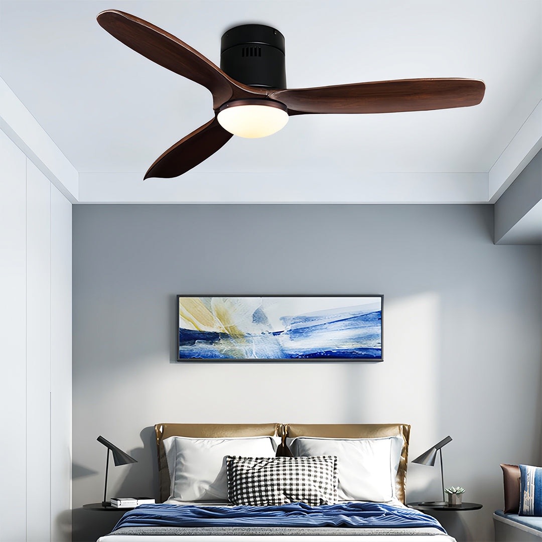 Wood Ceiling Fans with Light Modern 3-Blade Fandelier Ceiling Fans