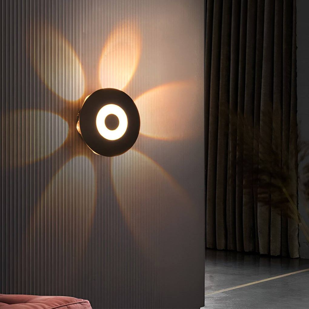 [Open-Box] Round Waterproof LED Black Modern Wall Washer Light Wall Sconce Lighting