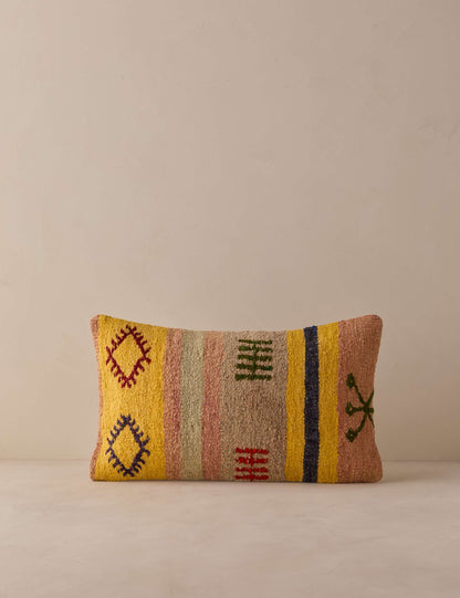 Vintage Lumbar Pillow No. 335, 12" x 20"